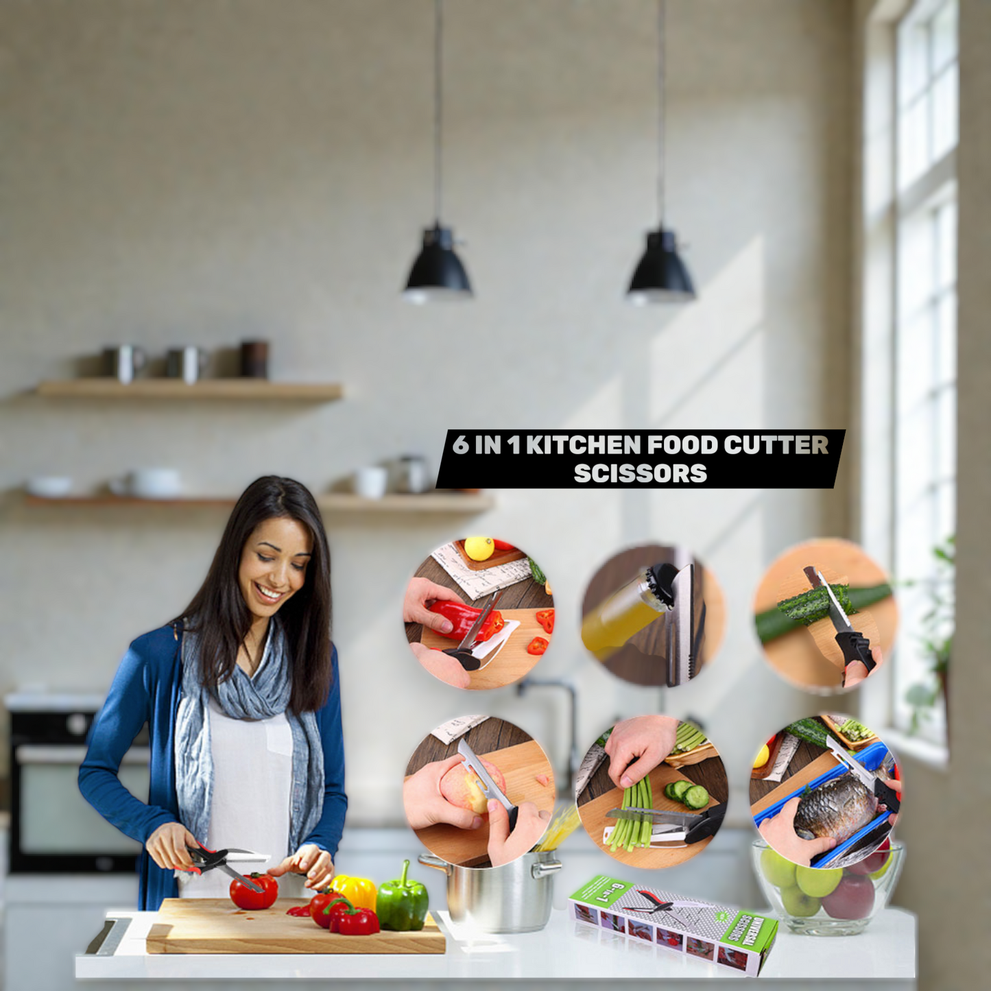 PrimeCut™ 6-in-1 Multi Function Kitchen Scissors